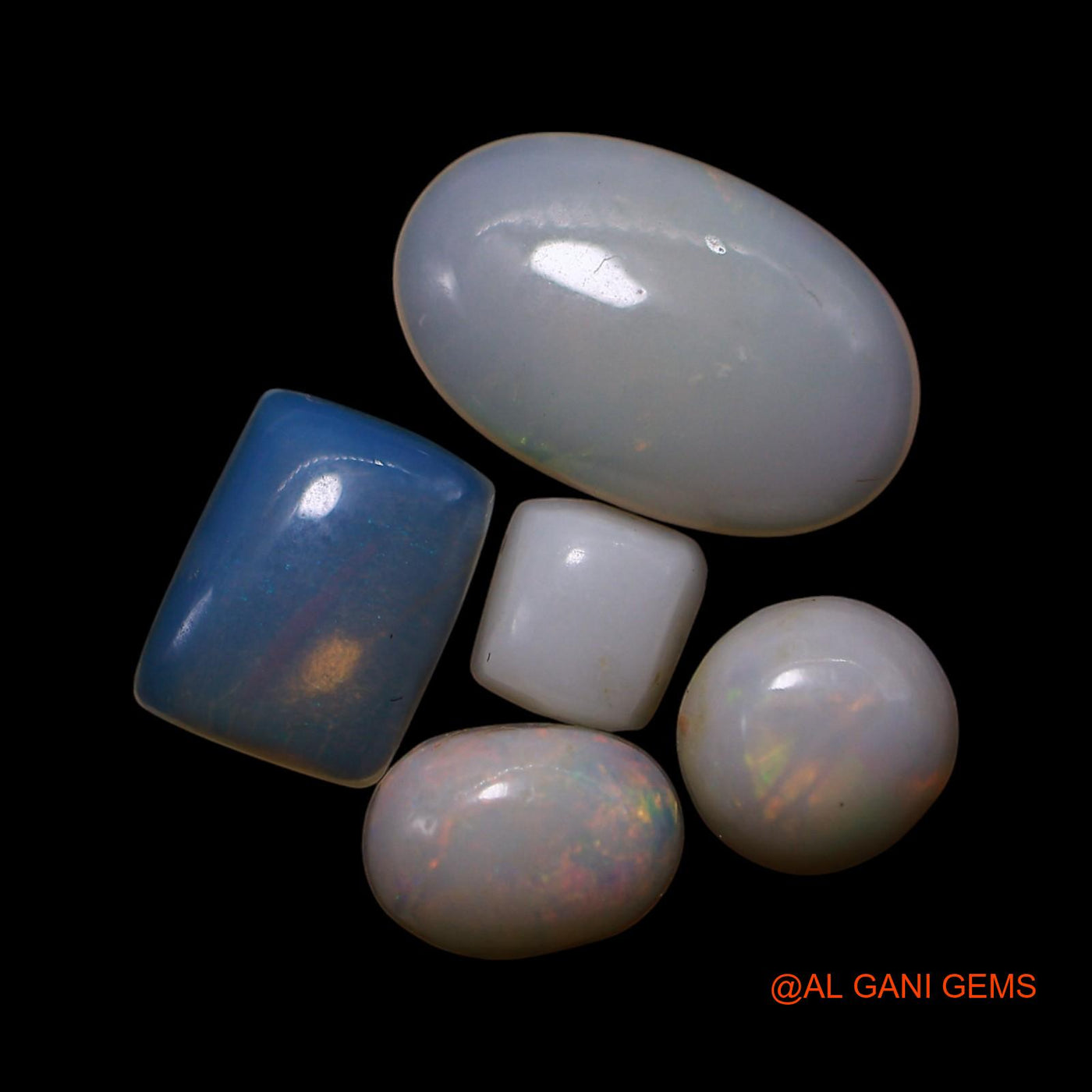 5 Pcs 2.00 Cts Natural Australian Fire Opal Loose Gemstone Mix Shape Cabochon Wholesale Lot 3X4X1 TO 6X10X2 MM AG-828