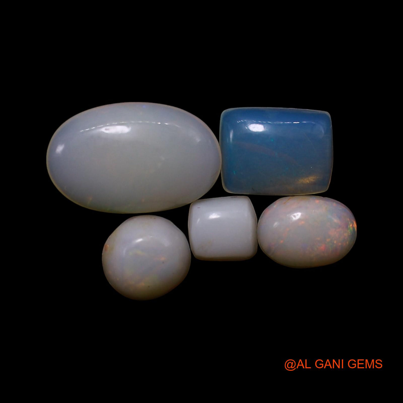 5 Pcs 2.00 Cts Natural Australian Fire Opal Loose Gemstone Mix Shape Cabochon Wholesale Lot 3X4X1 TO 6X10X2 MM AG-828