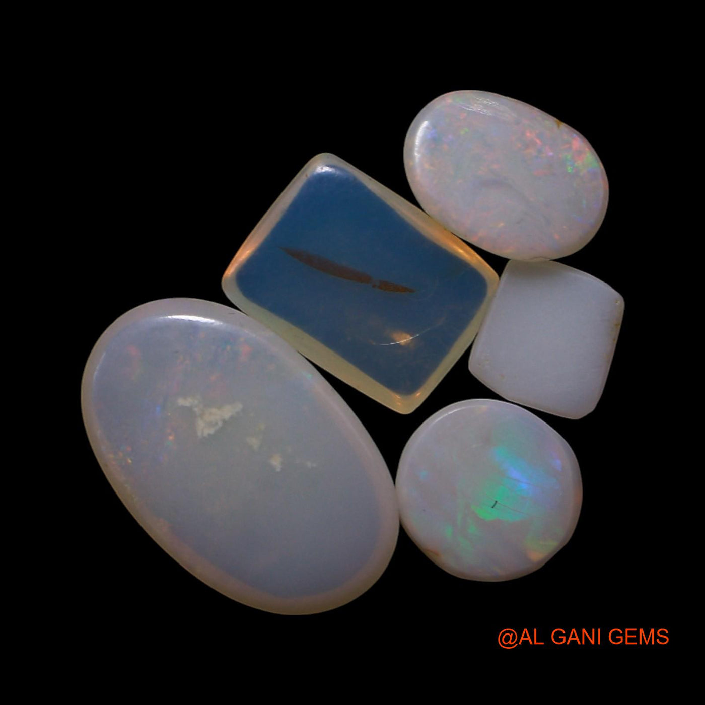 5 Pcs 2.00 Cts Natural Australian Fire Opal Loose Gemstone Mix Shape Cabochon Wholesale Lot 3X4X1 TO 6X10X2 MM AG-828