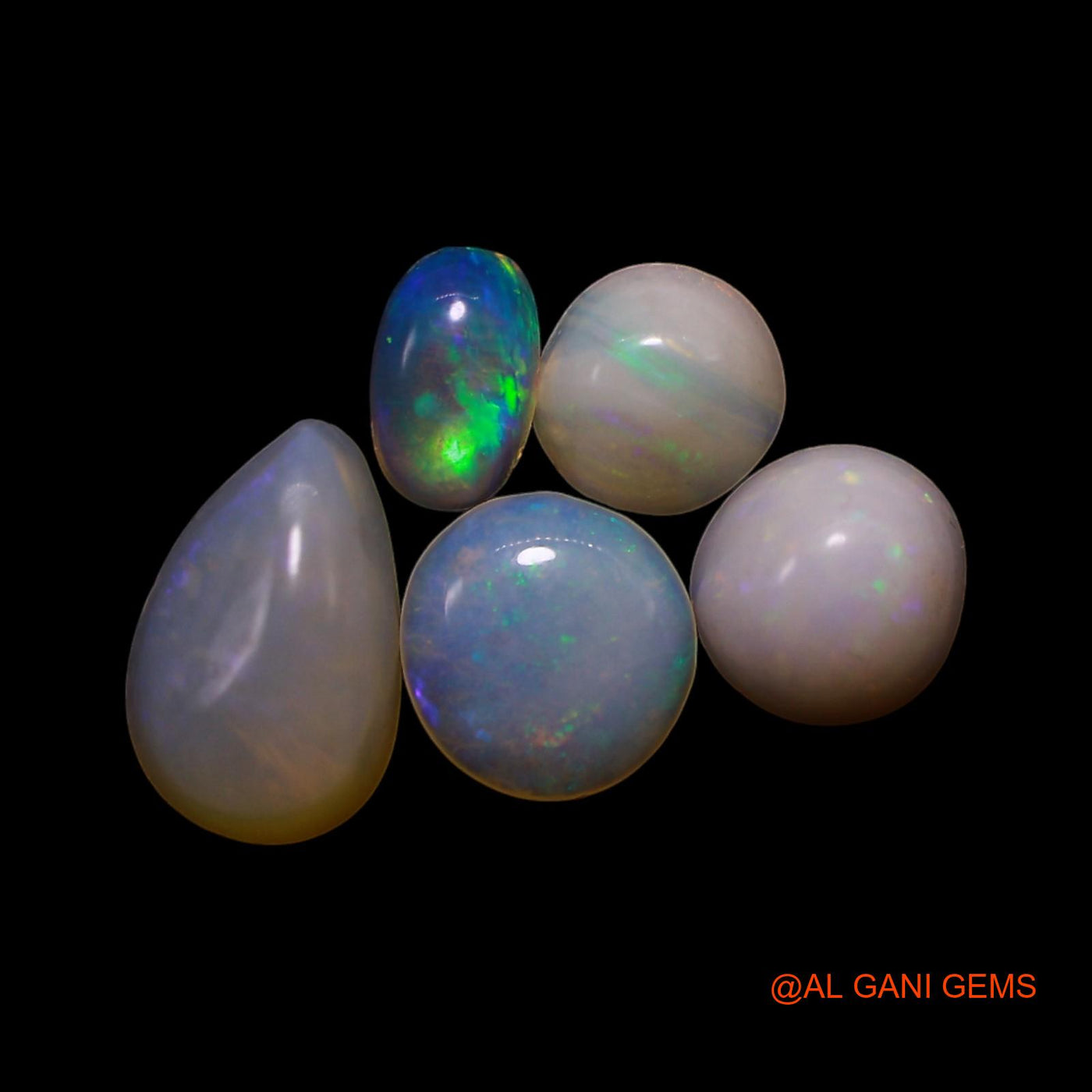Natural Fire Opal Loose Gemstone Mix Shape Cabochon Australia 5 Pcs Wholesale Lot 2.00 Cts 3X5X2 TO 5X8X3 MM AG-829