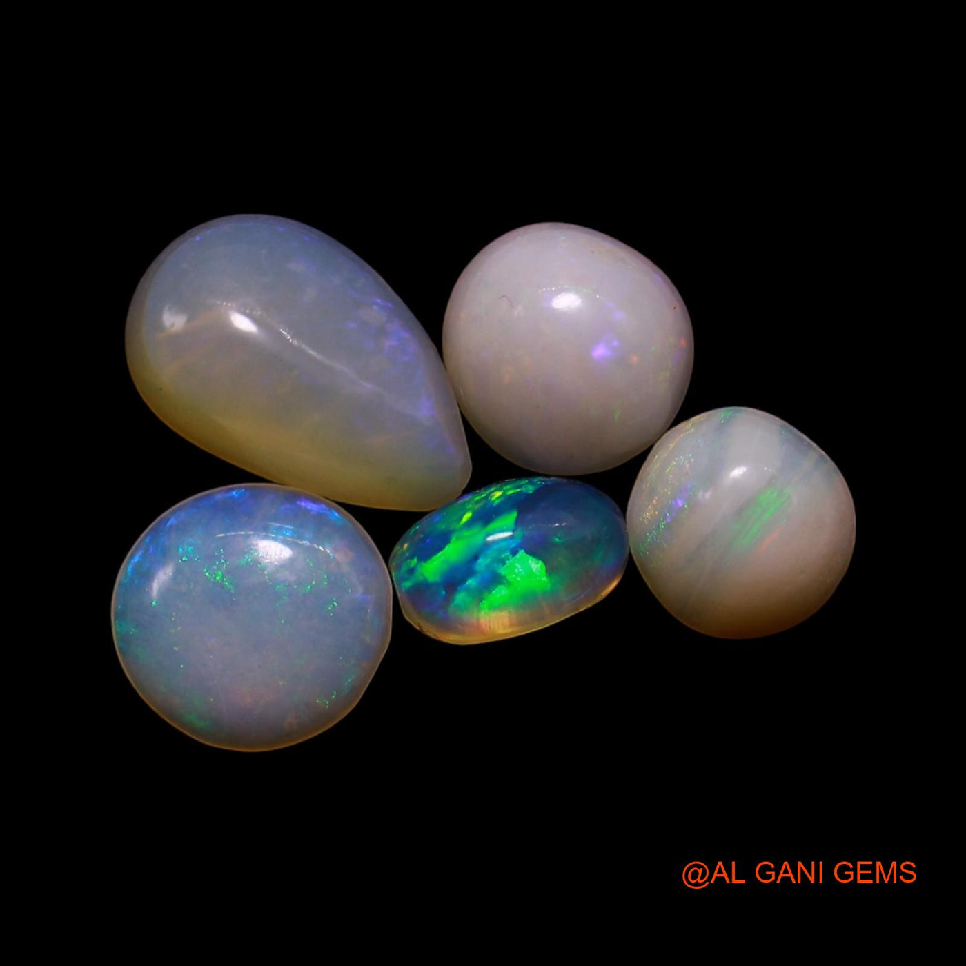 Natural Fire Opal Loose Gemstone Mix Shape Cabochon Australia 5 Pcs Wholesale Lot 2.00 Cts 3X5X2 TO 5X8X3 MM AG-829