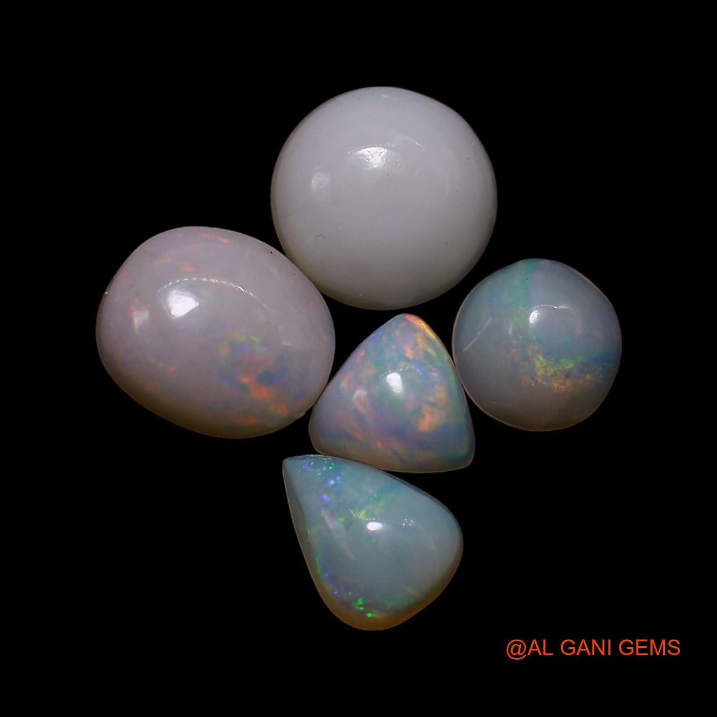 2.00 Cts Australian Fire Opal Loose Gemstone Mix Shape Cabochon Natural 5 Pcs Wholesale Lot 4X4X2 TO 6X6X2 MM AG-830