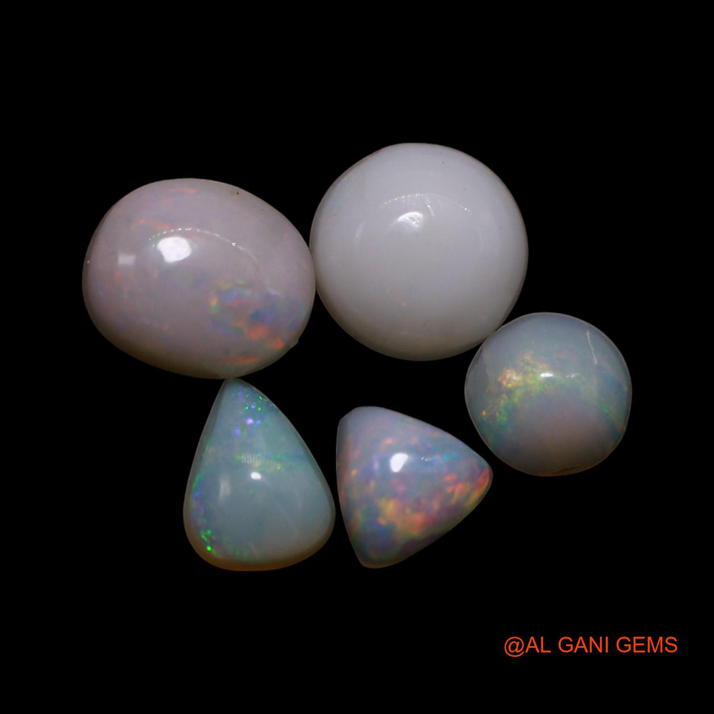 2.00 Cts Australian Fire Opal Loose Gemstone Mix Shape Cabochon Natural 5 Pcs Wholesale Lot 4X4X2 TO 6X6X2 MM AG-830