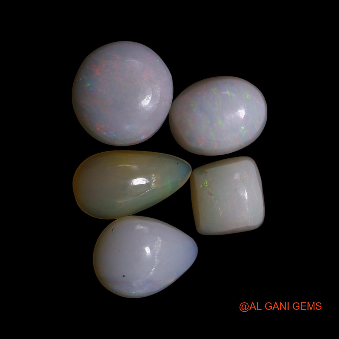 5 Pcs 2.00 Cts Natural Australian Fire Opal Loose Gemstone Mix Shape Cabochon Wholesale Lot 4X4X2 TO 6X6X2 MM AG-831