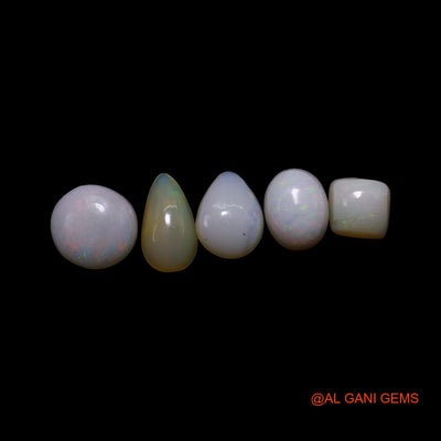 5 Pcs 2.00 Cts Natural Australian Fire Opal Loose Gemstone Mix Shape Cabochon Wholesale Lot 4X4X2 TO 6X6X2 MM AG-831