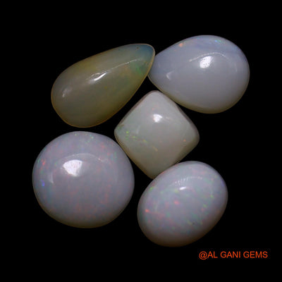 5 Pcs 2.00 Cts Natural Australian Fire Opal Loose Gemstone Mix Shape Cabochon Wholesale Lot 4X4X2 TO 6X6X2 MM AG-831