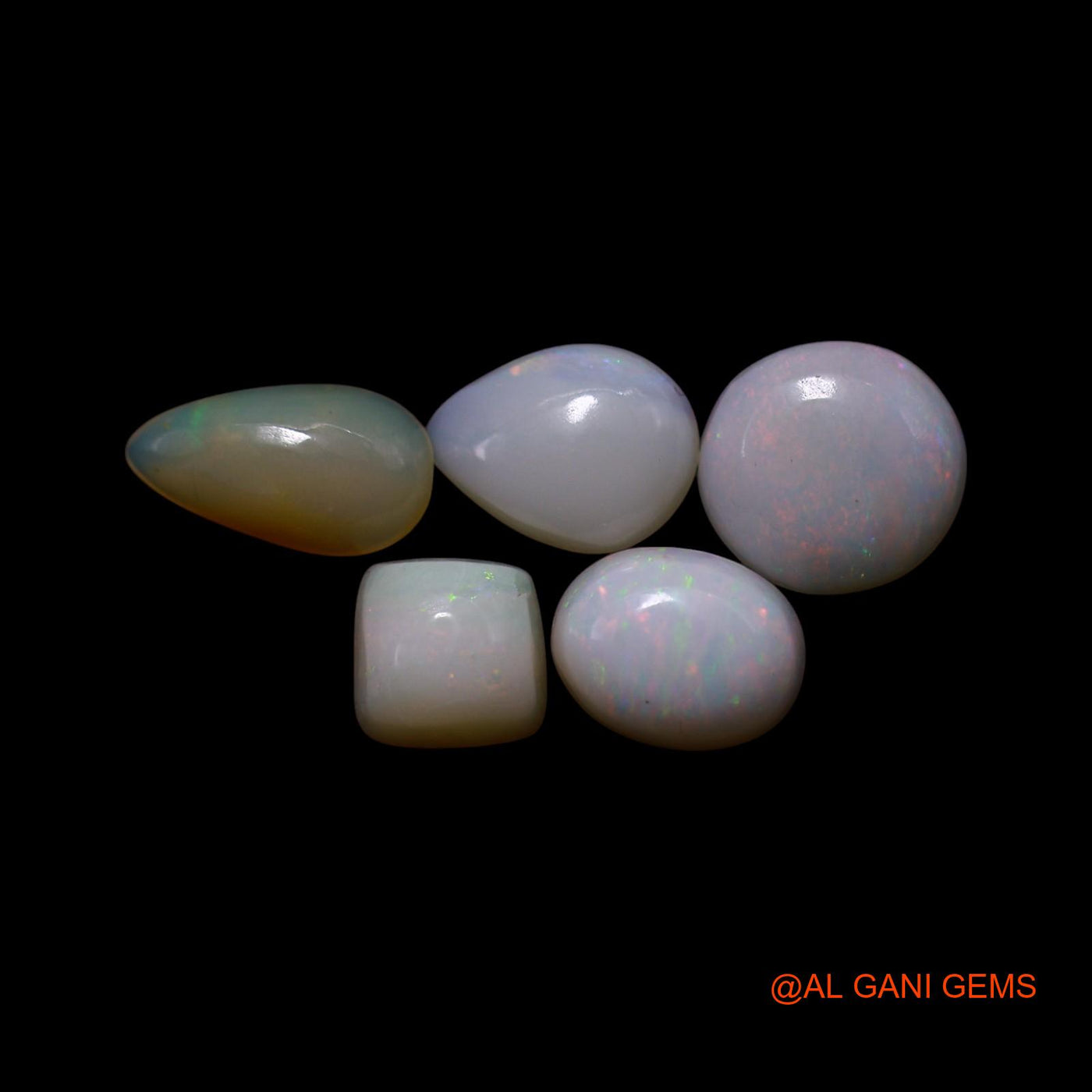 5 Pcs 2.00 Cts Natural Australian Fire Opal Loose Gemstone Mix Shape Cabochon Wholesale Lot 4X4X2 TO 6X6X2 MM AG-831