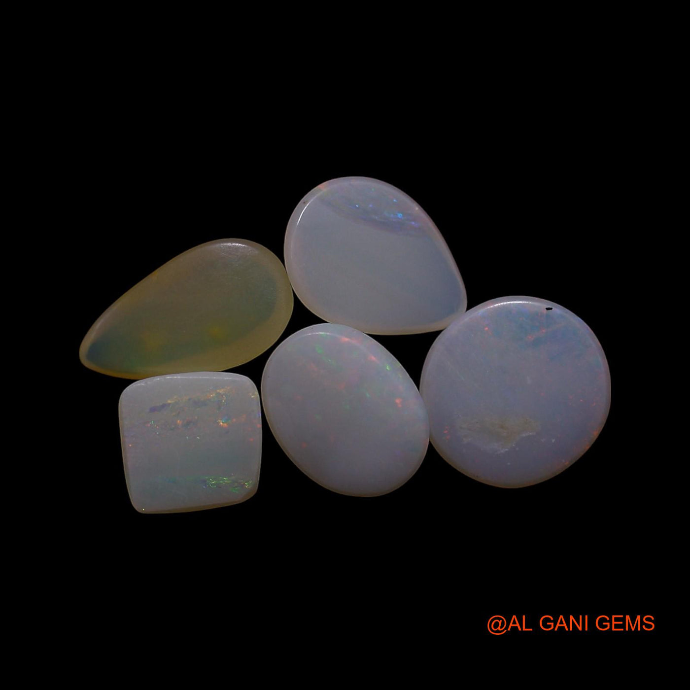 5 Pcs 2.00 Cts Natural Australian Fire Opal Loose Gemstone Mix Shape Cabochon Wholesale Lot 4X4X2 TO 6X6X2 MM AG-831