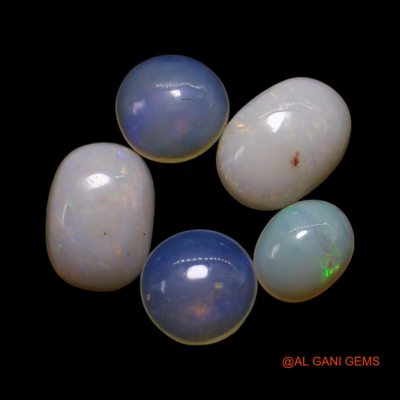 5 Pcs 2.00 Cts Natural Australian Fire Opal Loose Gemstone Mix Shape Cabochon Wholesale Lot 4X5X1 TO 5X7X2 MM AG-832