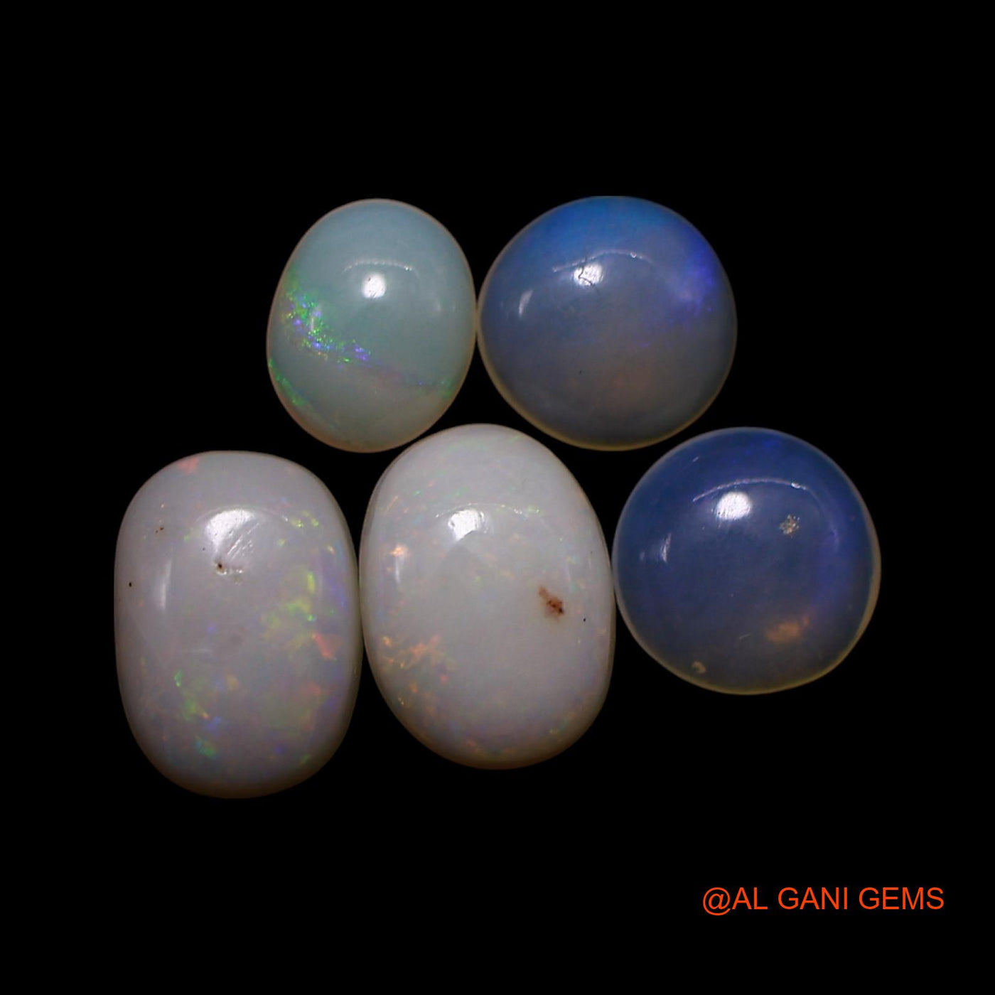 5 Pcs 2.00 Cts Natural Australian Fire Opal Loose Gemstone Mix Shape Cabochon Wholesale Lot 4X5X1 TO 5X7X2 MM AG-832