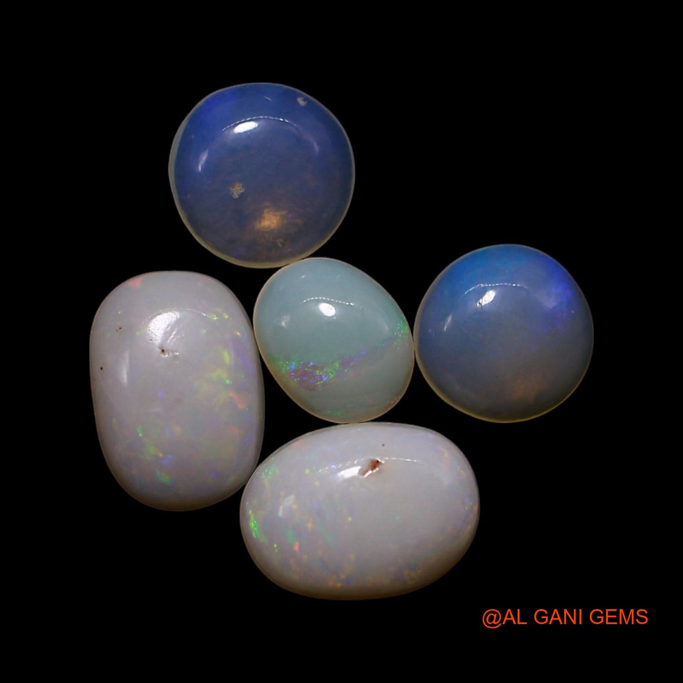 5 Pcs 2.00 Cts Natural Australian Fire Opal Loose Gemstone Mix Shape Cabochon Wholesale Lot 4X5X1 TO 5X7X2 MM AG-832