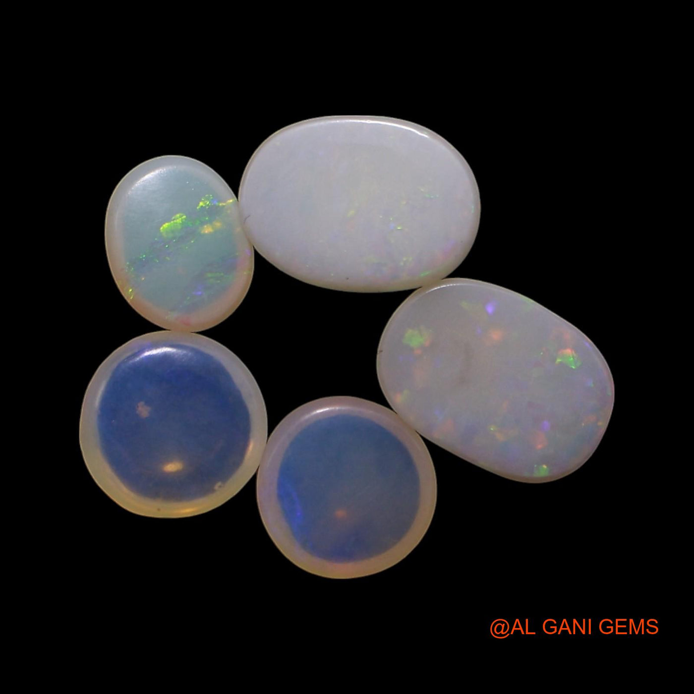5 Pcs 2.00 Cts Natural Australian Fire Opal Loose Gemstone Mix Shape Cabochon Wholesale Lot 4X5X1 TO 5X7X2 MM AG-832