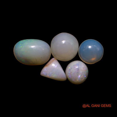 Natural Fire Opal Loose Gemstone Mix Shape Cabochon Australia 5 Pcs Wholesale Lot 2.00 Cts 4X4X2 TO 5X8X2 MM AG-833