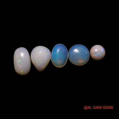 5 Pcs 1.00 Cts Natural Australian Fire Opal Loose Gemstone Mix Shape Cabochon Wholesale Lot 4X4X1 TO 5X6X2 MM AG-834