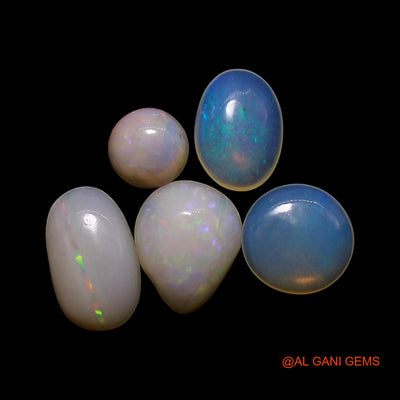 5 Pcs 1.00 Cts Natural Australian Fire Opal Loose Gemstone Mix Shape Cabochon Wholesale Lot 4X4X1 TO 5X6X2 MM AG-834