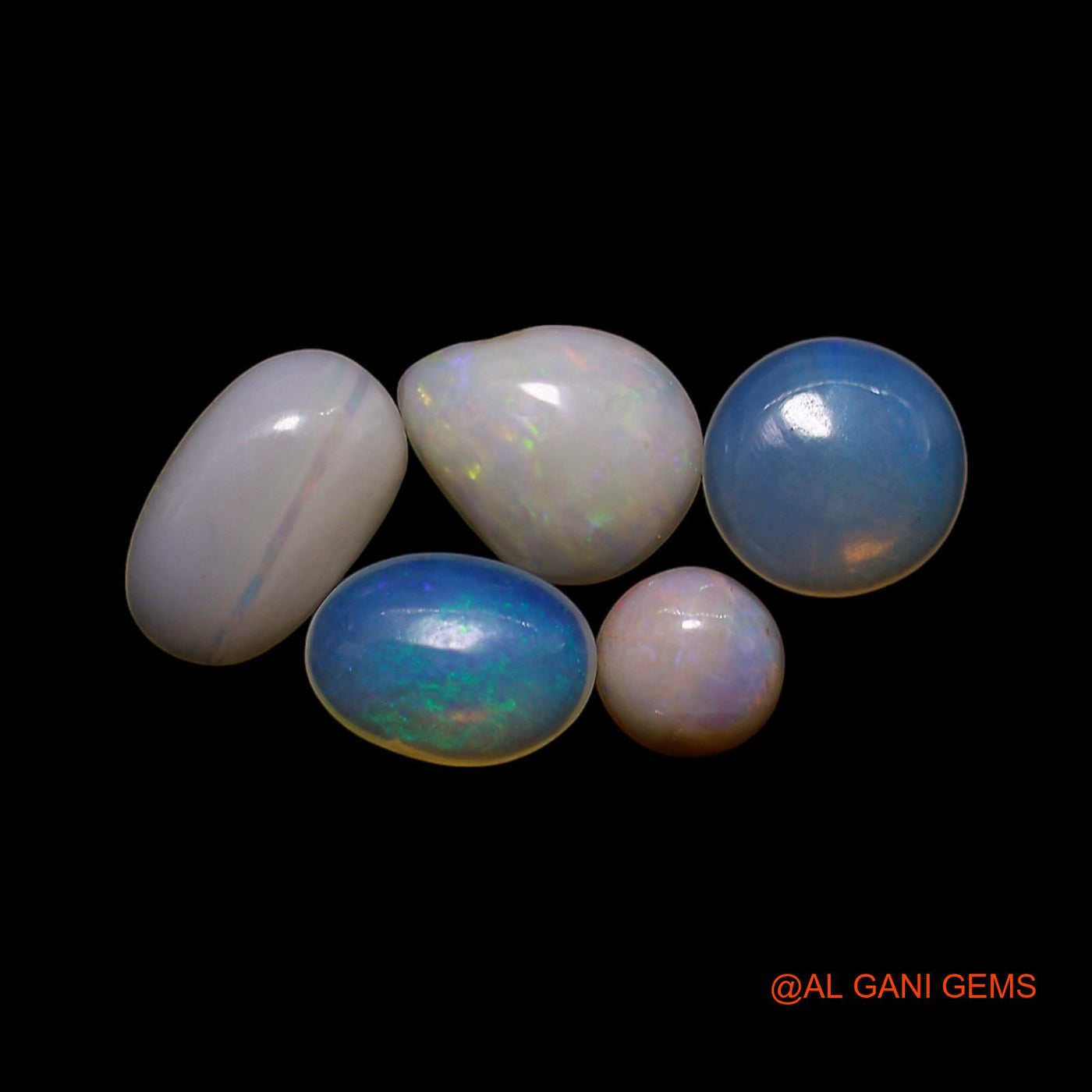 5 Pcs 1.00 Cts Natural Australian Fire Opal Loose Gemstone Mix Shape Cabochon Wholesale Lot 4X4X1 TO 5X6X2 MM AG-834