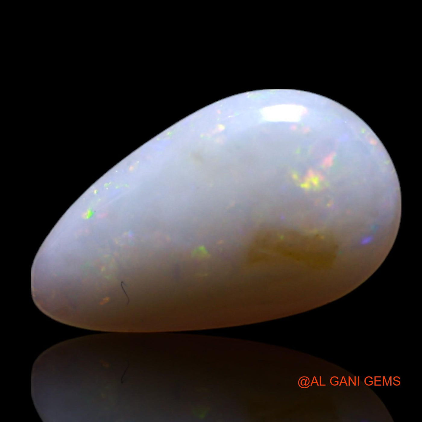 1.00 Cts Unheated Australian Fire Opal Loose Gemstone Pear Cabochon Natural 11x6x2 mm AG-99