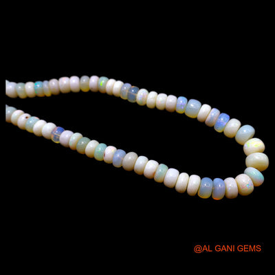 Smooth 5X8 MM Multi Color Fire Opal Bead Rondelle Art Deco Boho Necklace AOB-10