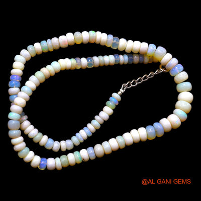 Smooth 5X8 MM Multi Color Fire Opal Bead Rondelle Art Deco Boho Necklace AOB-10