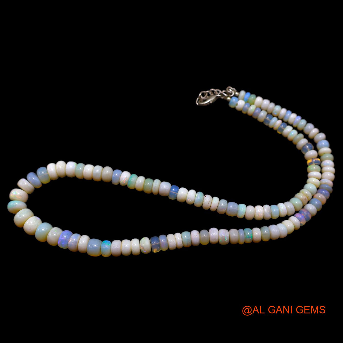 Smooth 5X8 MM Multi Color Fire Opal Bead Rondelle Art Deco Boho Necklace AOB-10