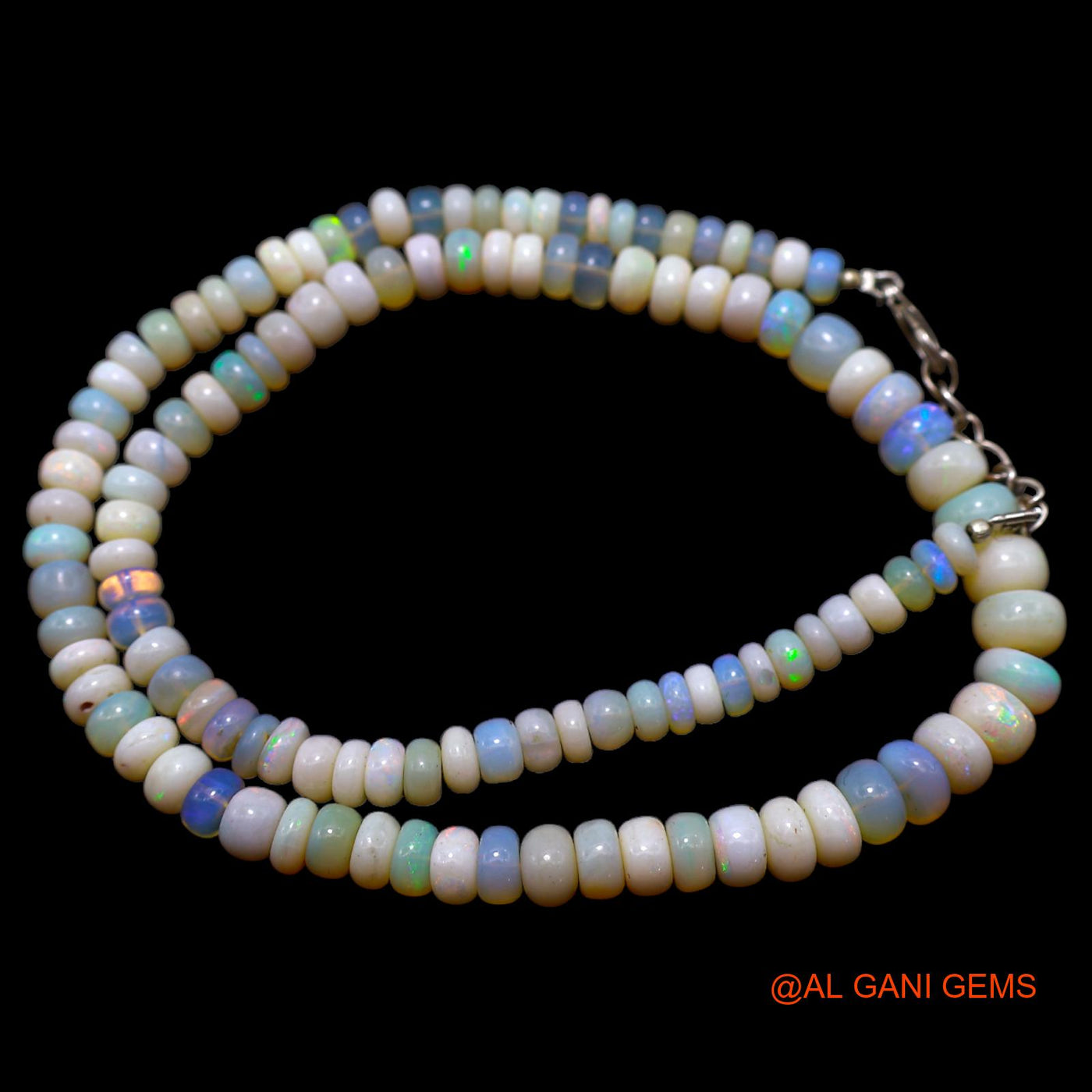 Smooth 5X8 MM Multi Color Fire Opal Bead Rondelle Art Deco Boho Necklace AOB-10