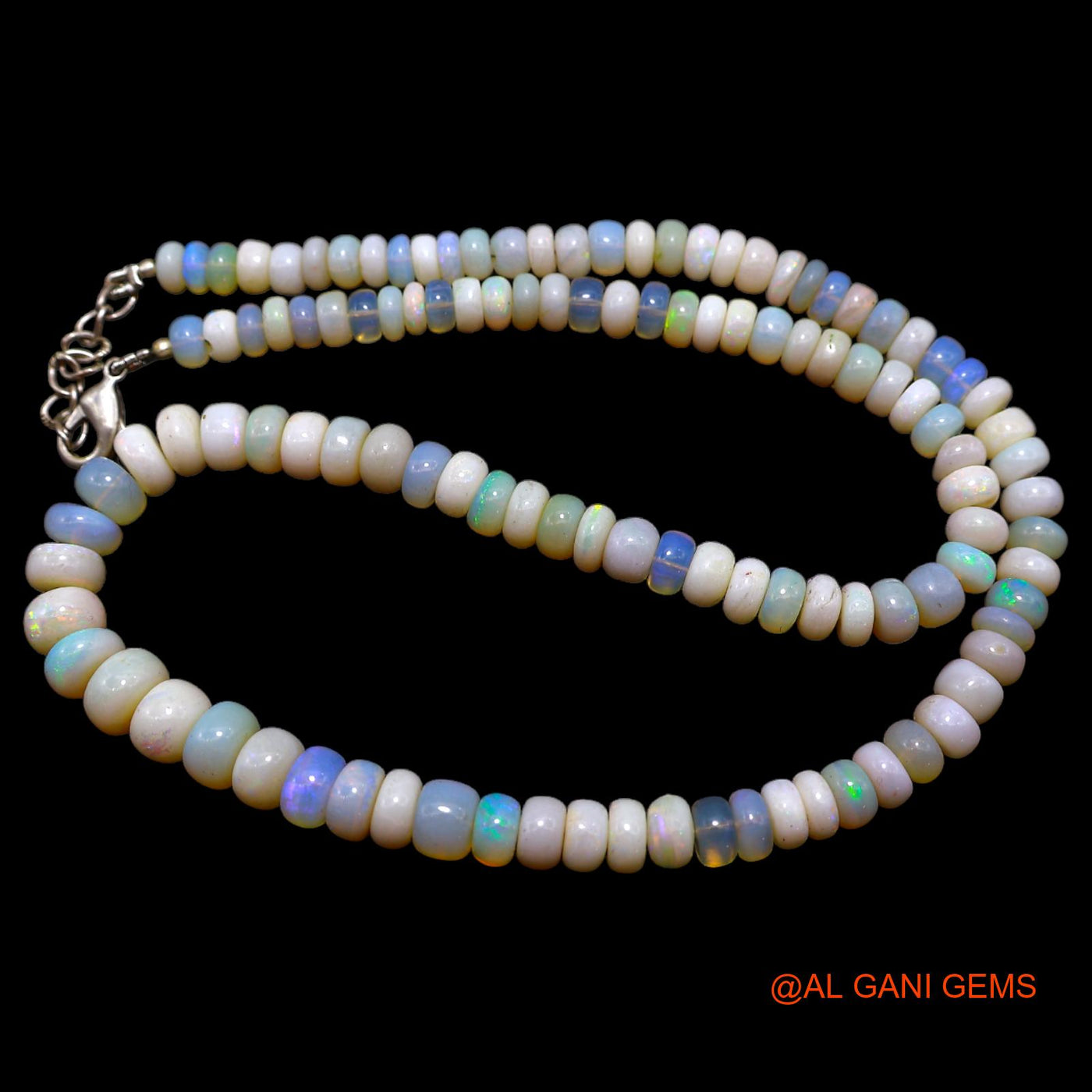 Smooth 5X8 MM Multi Color Fire Opal Bead Rondelle Art Deco Boho Necklace AOB-10