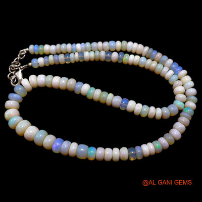 Smooth 5X8 MM Multi Color Fire Opal Bead Rondelle Art Deco Boho Necklace AOB-10