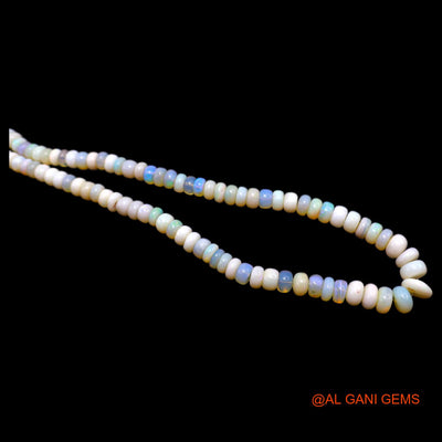 Rondelle Smooth Fire Opal Beaded Art Deco Engagement Celestial Necklace AOB-11