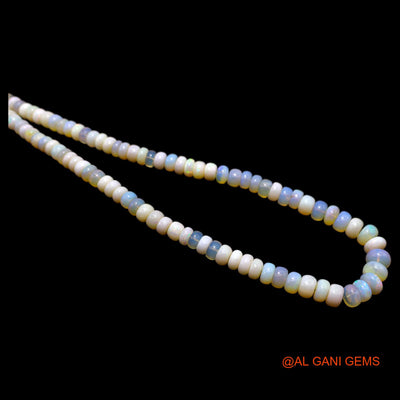 Smooth Multi Color 5X8 MM Fire Opal Beaded Rondelle Boho Dainty Necklace AOB-12