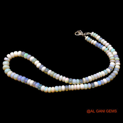 Rondelle Smooth 5X8 MM Multi Color Fire Opal Beads Boho Mother Necklace AOB-13