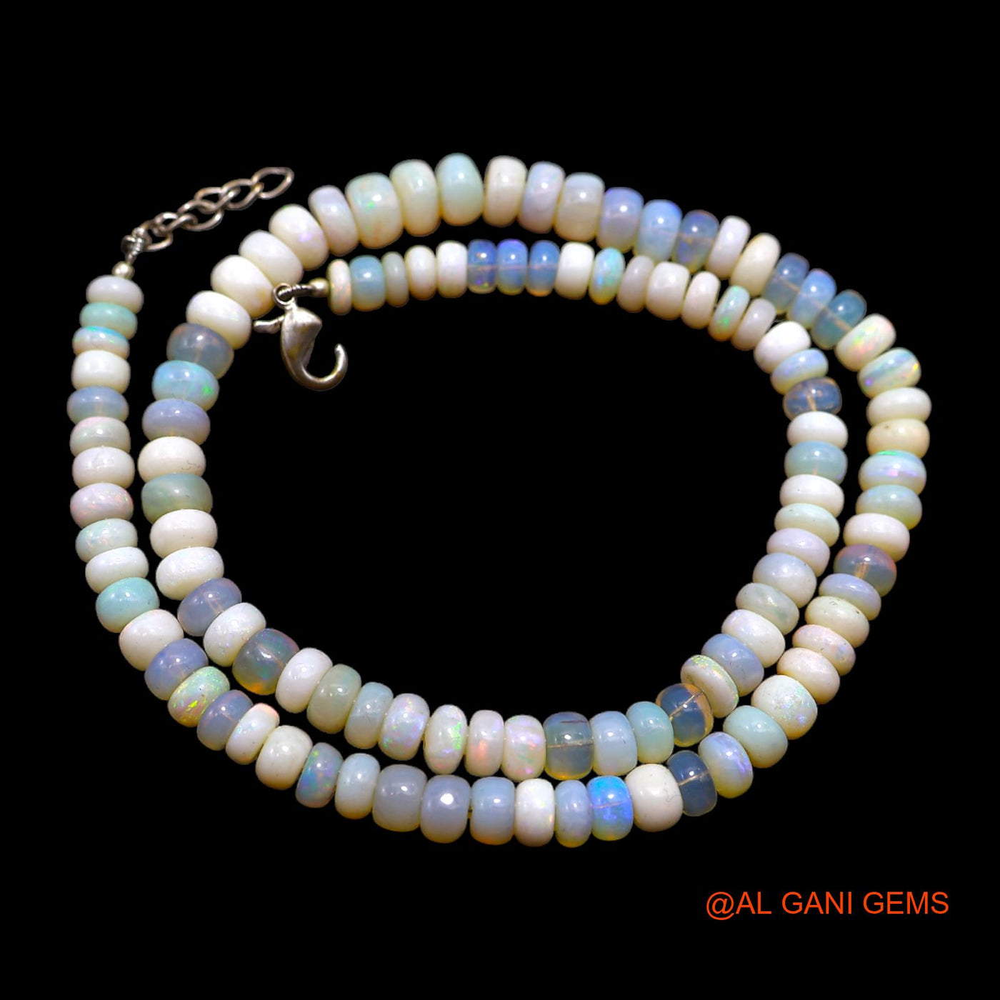 Rondelle Smooth 5X8 MM Multi Color Fire Opal Beads Boho Mother Necklace AOB-13