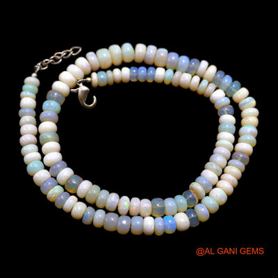 Rondelle Smooth 5X8 MM Multi Color Fire Opal Beads Boho Mother Necklace AOB-13
