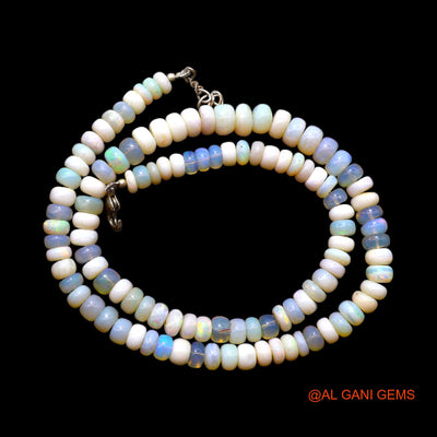 Rondelle Smooth 5X8 MM Multi Color Fire Opal Beads Boho Mother Necklace AOB-13