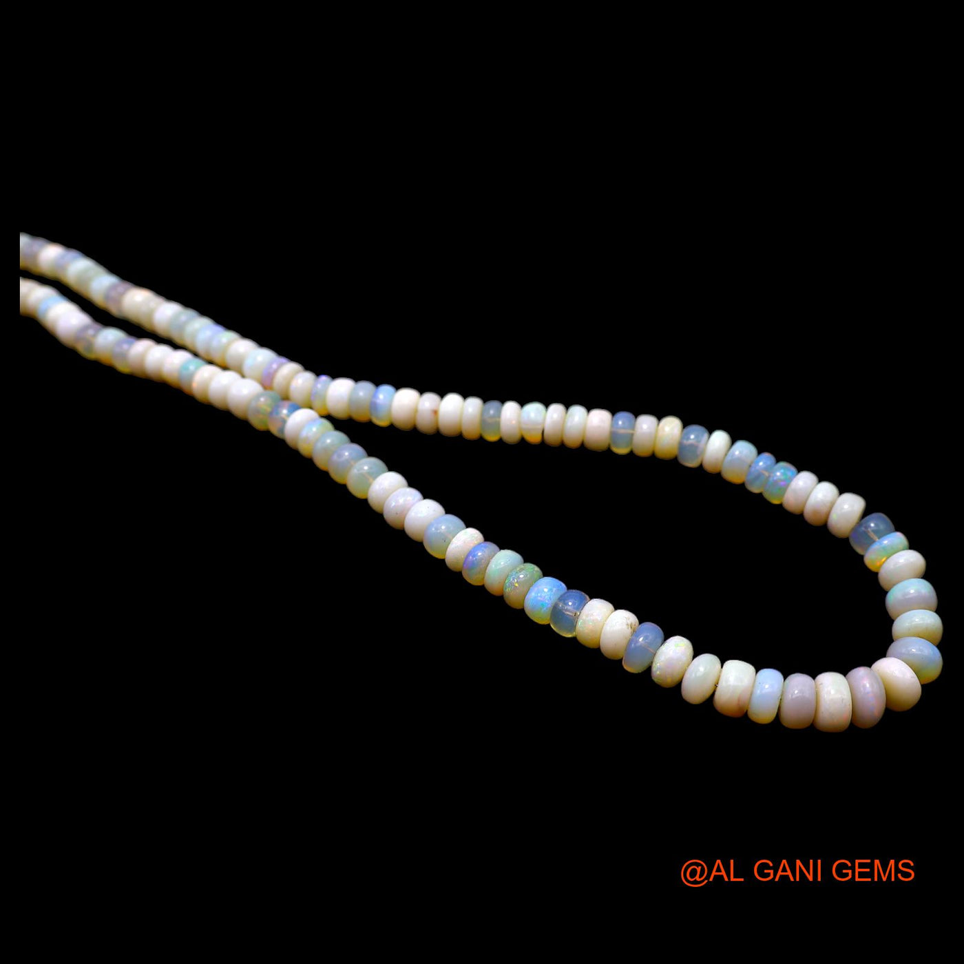Rondelle Smooth Fire Opal Beads Art Deco Mother Celestial Boho Necklace AOB-14