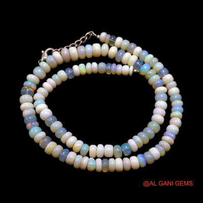 Rondelle Smooth Fire Opal Beads Art Deco Mother Celestial Boho Necklace AOB-14