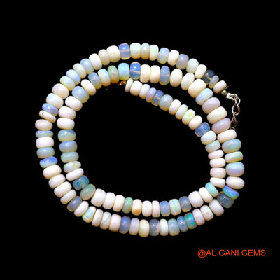 Rondelle Smooth Fire Opal Beads Art Deco Mother Celestial Boho Necklace AOB-14