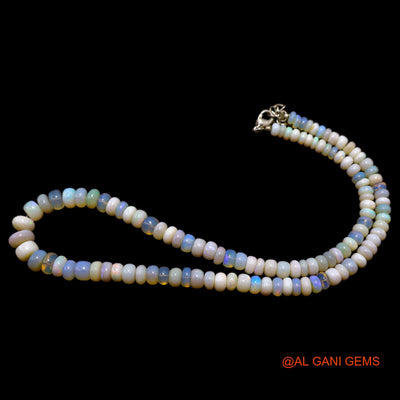 Rondelle Smooth Fire Opal Bead Art Deco Mother Statement Dainty Necklace AOB-15