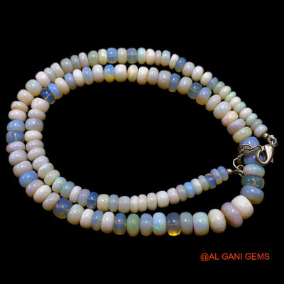 Rondelle Smooth Fire Opal Bead Art Deco Mother Statement Dainty Necklace AOB-15