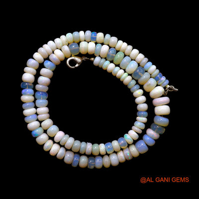 Rondelle Smooth Fire Opal Bead Art Deco Mother Statement Dainty Necklace AOB-15