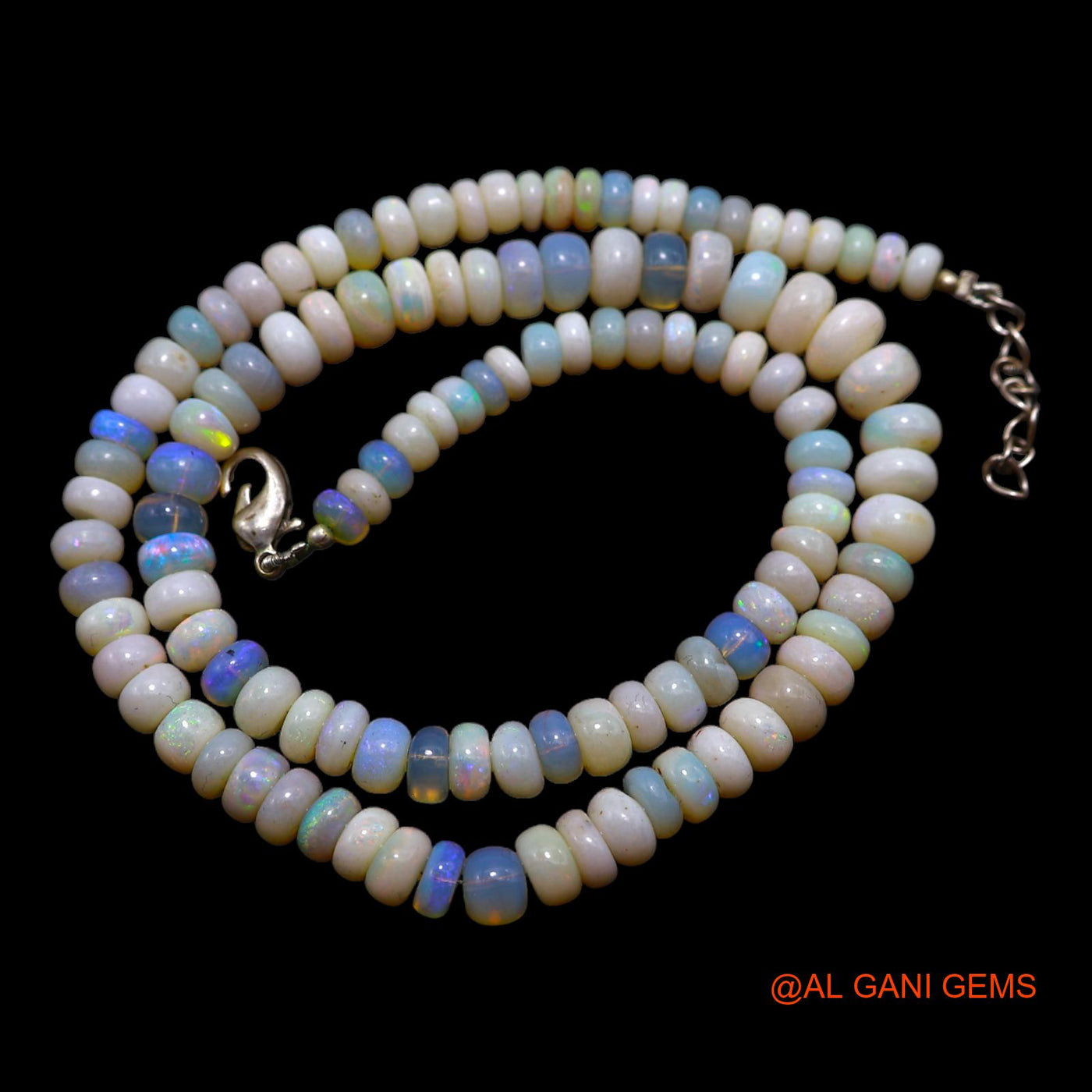 Smooth 5X8 MM Fire Opal Beads Rondelle Art Deco Anniversary Necklace AOB-16