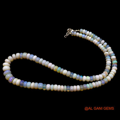 Rondelle Smooth 5X8 MM Fire Opal Beads Art Deco Mother Dainty Necklace AOB-17