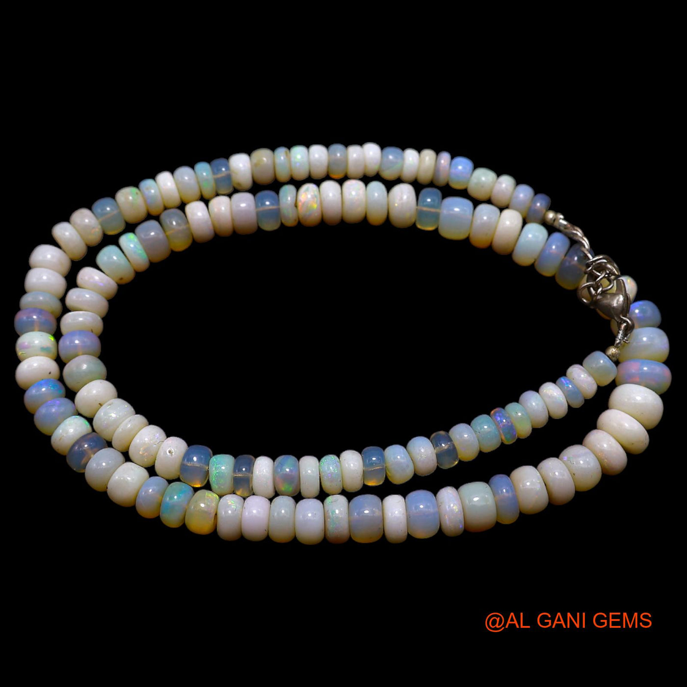 Rondelle Smooth 5X8 MM Fire Opal Beads Art Deco Mother Dainty Necklace AOB-17