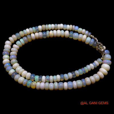Rondelle Smooth 5X8 MM Fire Opal Beads Art Deco Mother Dainty Necklace AOB-17