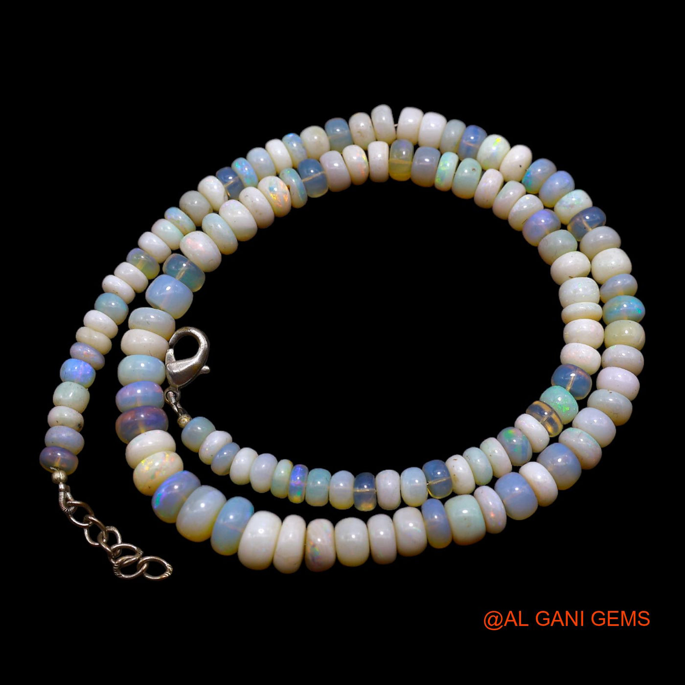 Rondelle Smooth 5X8 MM Fire Opal Beads Art Deco Mother Dainty Necklace AOB-17