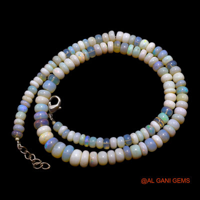 Rondelle Smooth 5X8 MM Fire Opal Beads Art Deco Mother Dainty Necklace AOB-17