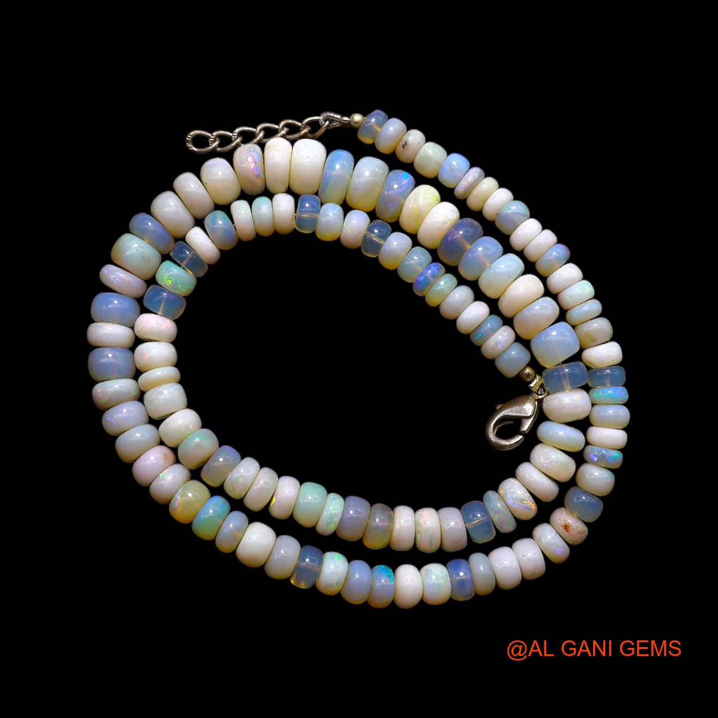 Rondelle Smooth 5X8 MM Fire Opal Beads Art Deco Mother Dainty Necklace AOB-17
