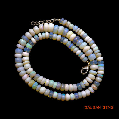 Rondelle Smooth 5X8 MM Fire Opal Beads Art Deco Mother Dainty Necklace AOB-17
