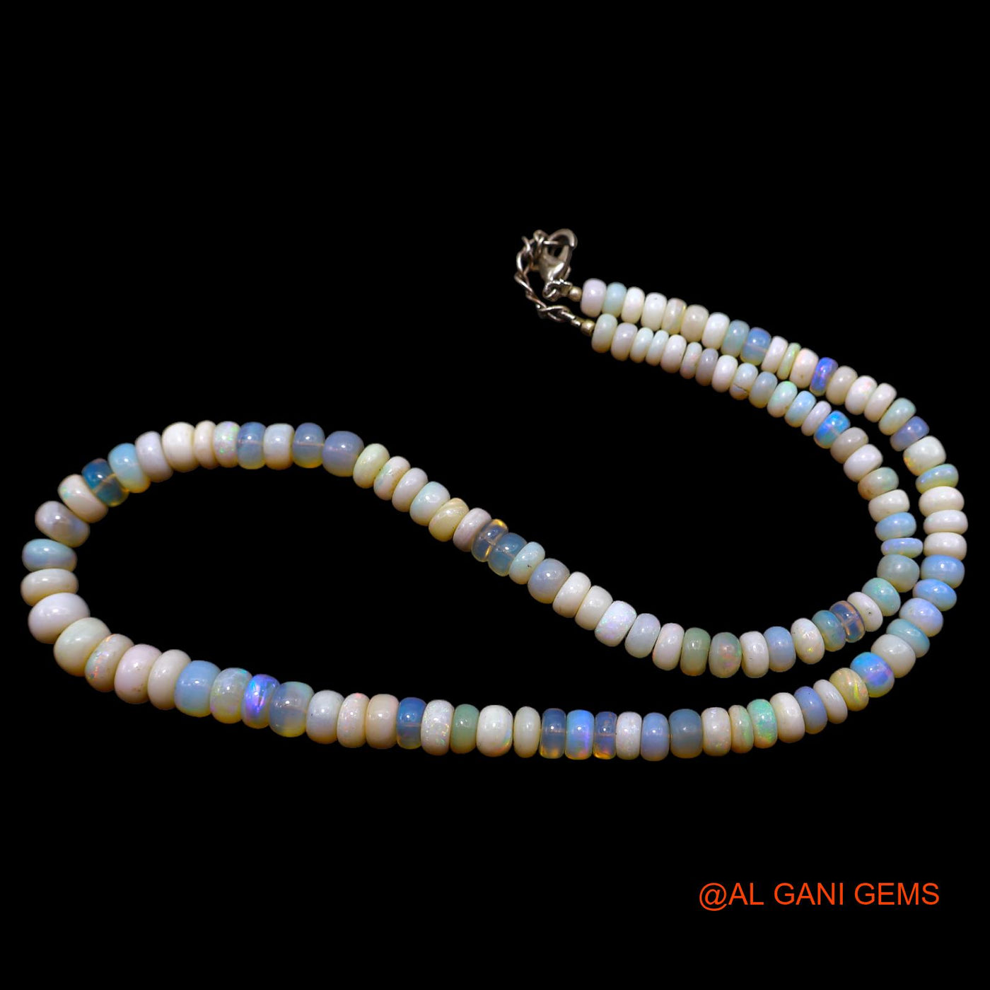 Smooth 5X8 MM Fire Opal Beaded Rondelle Dainty Wedding Boho Necklace AOB-18