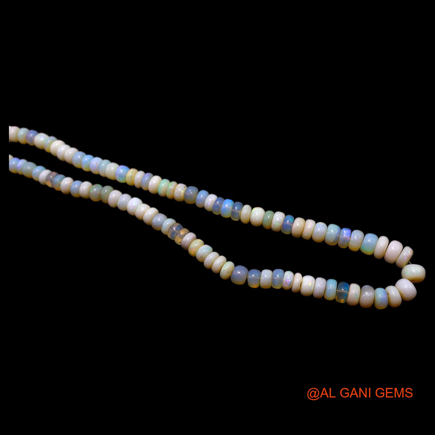 Smooth 5X8 MM Fire Opal Beaded Rondelle Dainty Wedding Boho Necklace AOB-18
