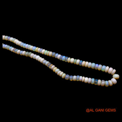 Smooth 5X8 MM Fire Opal Beaded Rondelle Dainty Wedding Boho Necklace AOB-18